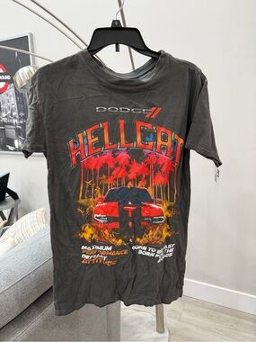 Dodge Hellcat Graphic Tee - Black with Red Accent